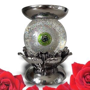 B&BW 2022 Halloween Eyeball Waterglobe Pedestal Candle Holder Brand New